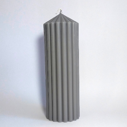 Picture of Ribbed Pillar - Soy Candle 21cm 