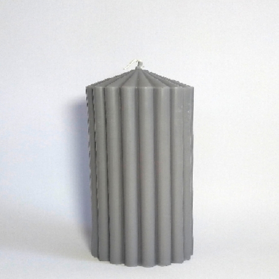 Picture of Ribbed Pillar -Soy Candle 14cm