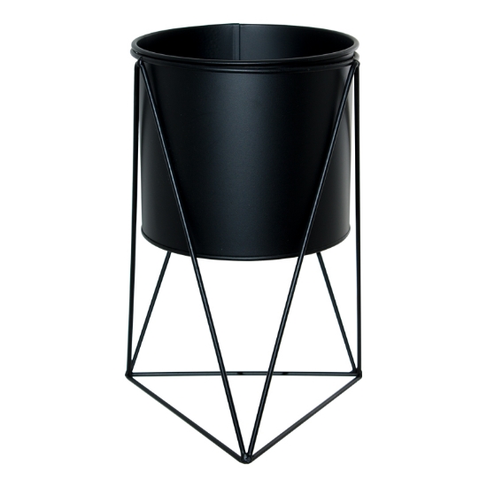 Picture of Tri Planter & Stand - Black Metal