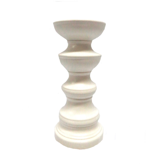 Picture of Ceramic Pillar Candle Holder - White