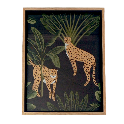 Picture of Framed Canvas Print - Tropical Cheetah